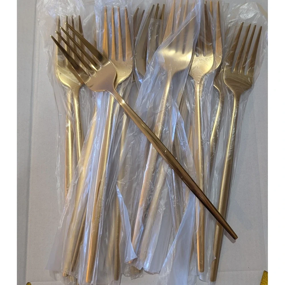 Unbranded‎ Gold Stainless Steel Large Set 72 Flatware Spoons, Forks (3 sizes)
